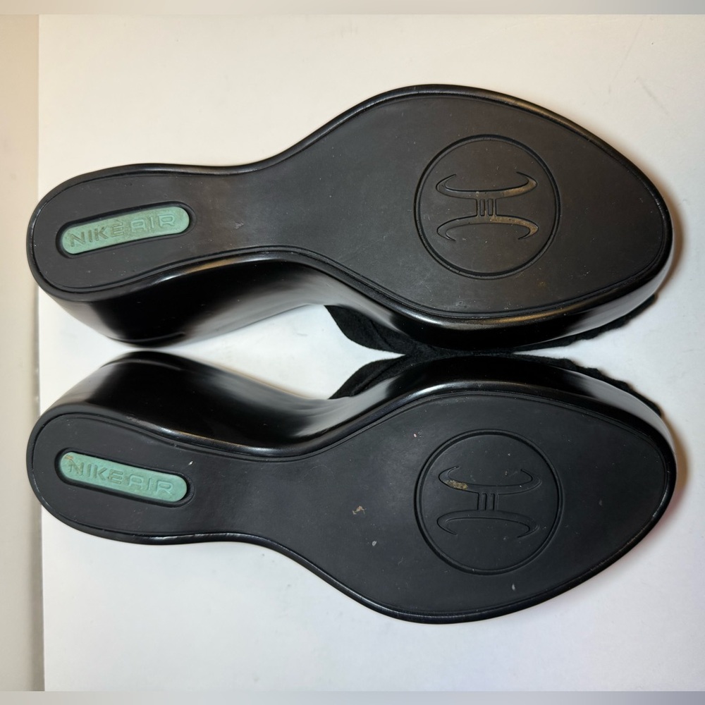Cole Haan Nike Air Black Wedge Sandals (Heel, Leather Uppers, Round toe) size 8 - Picture 12 of 12